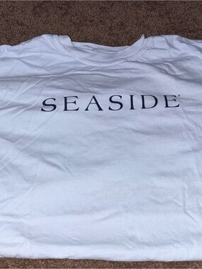 SEASIDE Blue tee w Black Logo